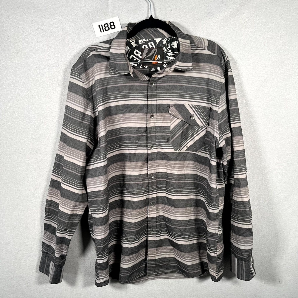 Amplify Shirt Mens Large Multicolor Striped Pockets Long Sleeve Casual Button Up